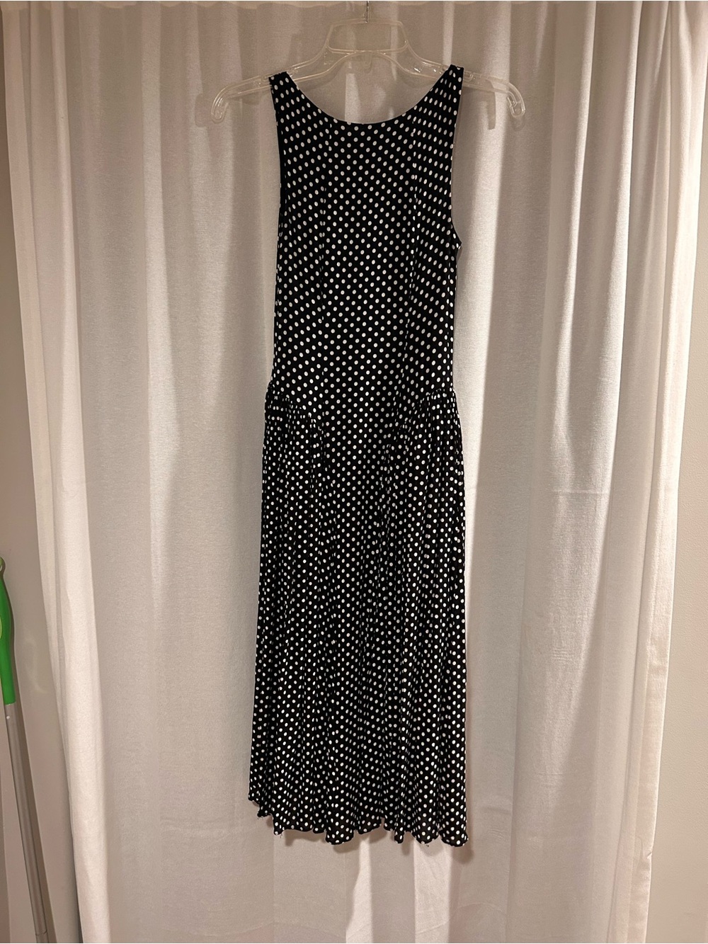 Reformation Sleeveless Black and White Polka Dot Midi Dress